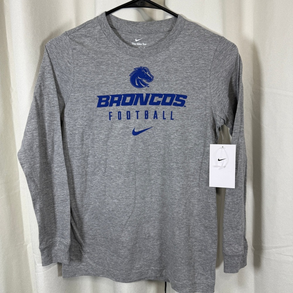 Boise State Broncos Football Nike‎ YOUTH Medium Long Sleeve Gray Shirt